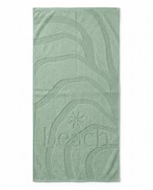 Zohome Strandlaken Lazy Beach - 100x200 cm - 100% Katoen - Light Green - Badlaken - Strandlaken - Strandhanddoek