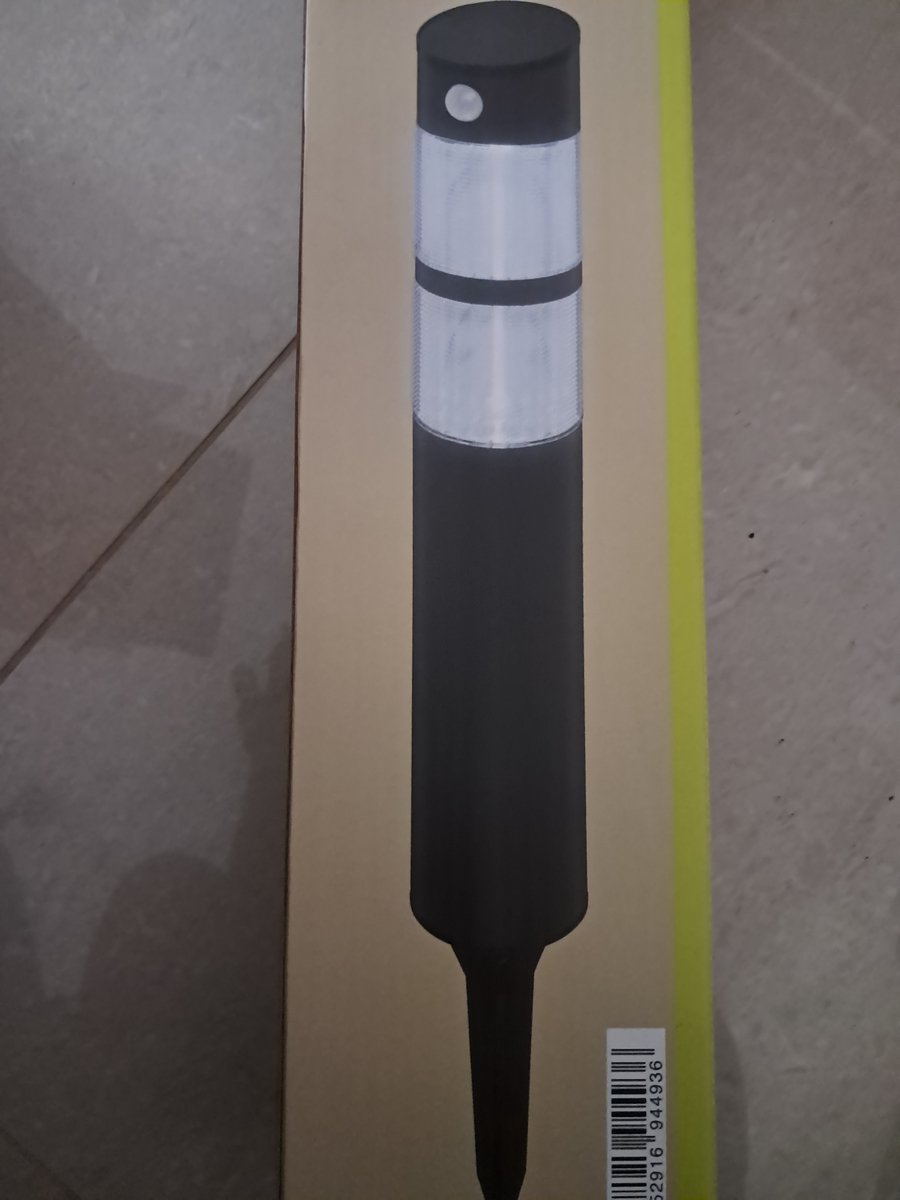 Livarno home LED Solar Tuinlamp - Zwart - Rond - 50.5 x 9 x 9.7cm - Met schemering sensor en bewegingsmelder