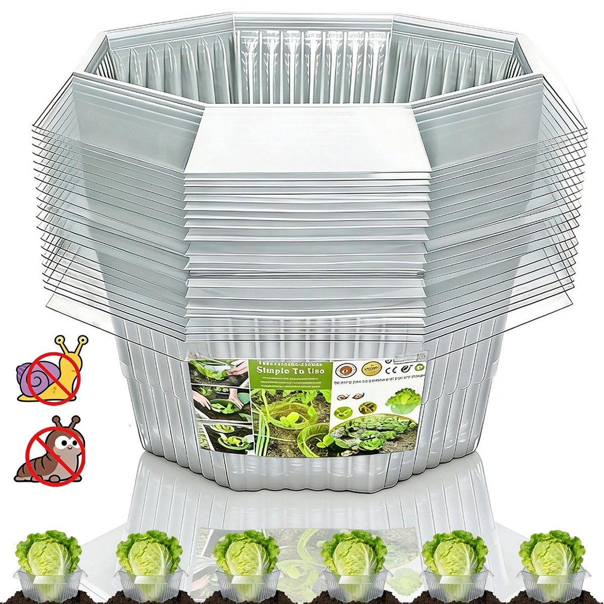 Dailygoods- Slakkenkraag 20 Stuks - Slakkenbescherming - Slakkenbeschermringen - Slakkenhek - Dierenvraatbescherming - Duurzaam Plastic - Plantenbescherming