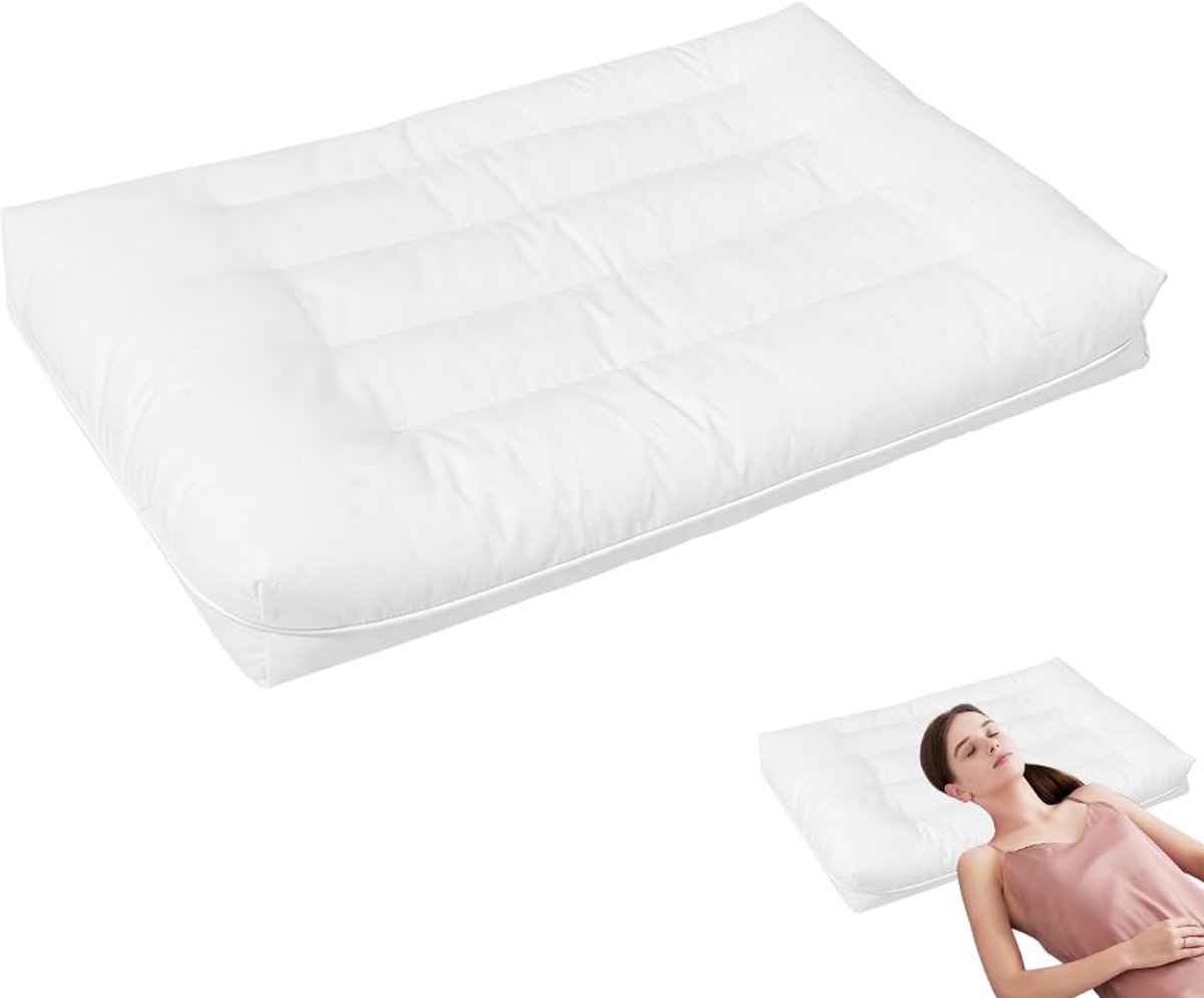 Dailygoods - Ultraplat Orthopedisch Kussen voor Rugslapers van Traagschuim