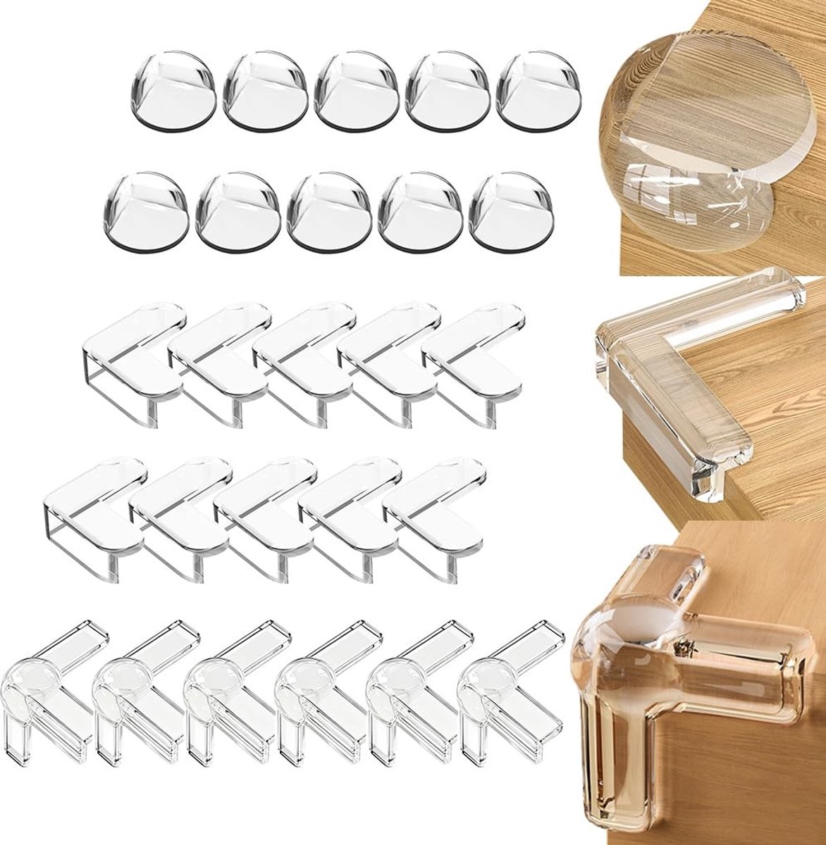 Dailygoods - Hoekbeschermers voor baby's - 26 stuks, transparant