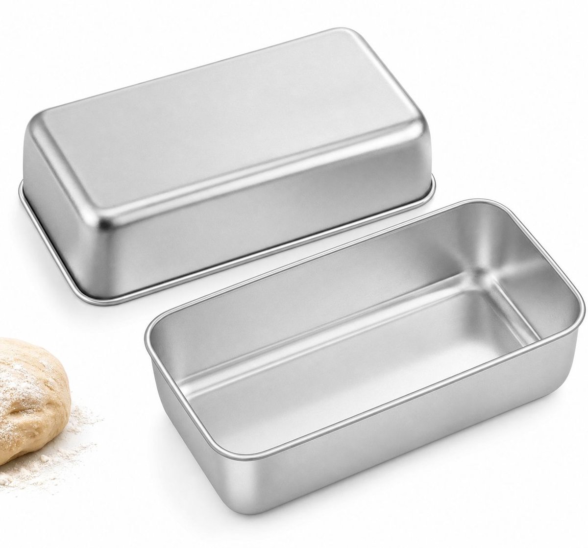 VHV - Toastvorm Set van 2 - RVS Broodvorm Rechthoekig - Voor Ontbijt, Bento en Kinderlunch