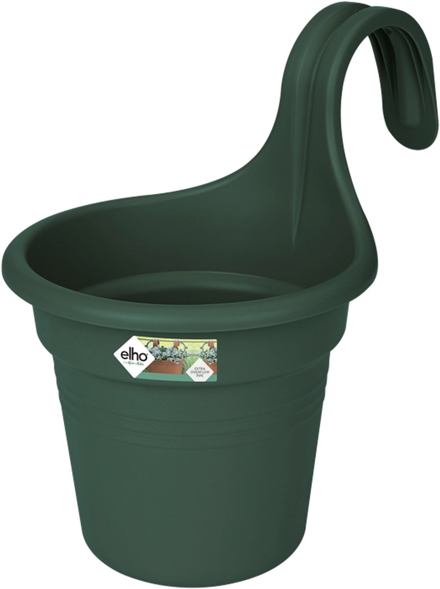 Elho Green Basics Easy Hanger S 26 - Plantenbak voor Balkon Buiten - Ø 26.5 x H 25.5 cm - Blad groen
