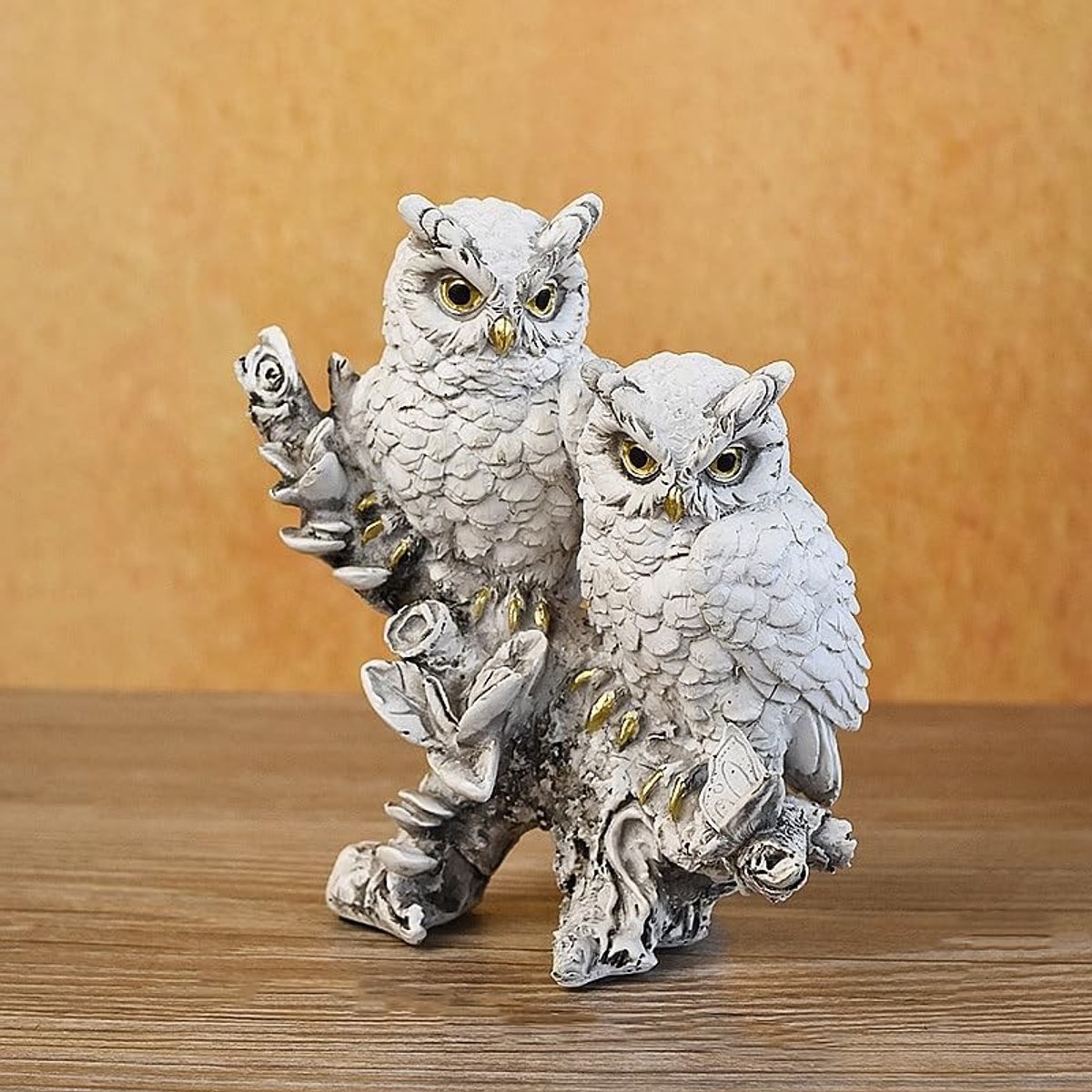 Dailygoods- Uilfiguren - Schattige Uilenbeeldjes - Sculptuurdecoratie - Decoratieartikelen - Cadeaus voor Uilliefhebbers - Hoogwaardig Hars - 15 x 13 x 9 cm - Uilbeeldjes