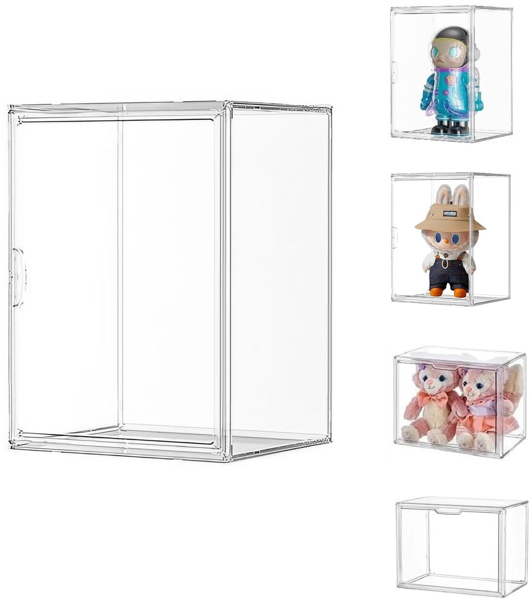 Dailygoods- Vitrine met deur - Acryl/plexiglas - Stofdicht - Stapelbaar - 36 x 27 x 27 cm - Bescherming tegen verontreinigingen - Displaycase