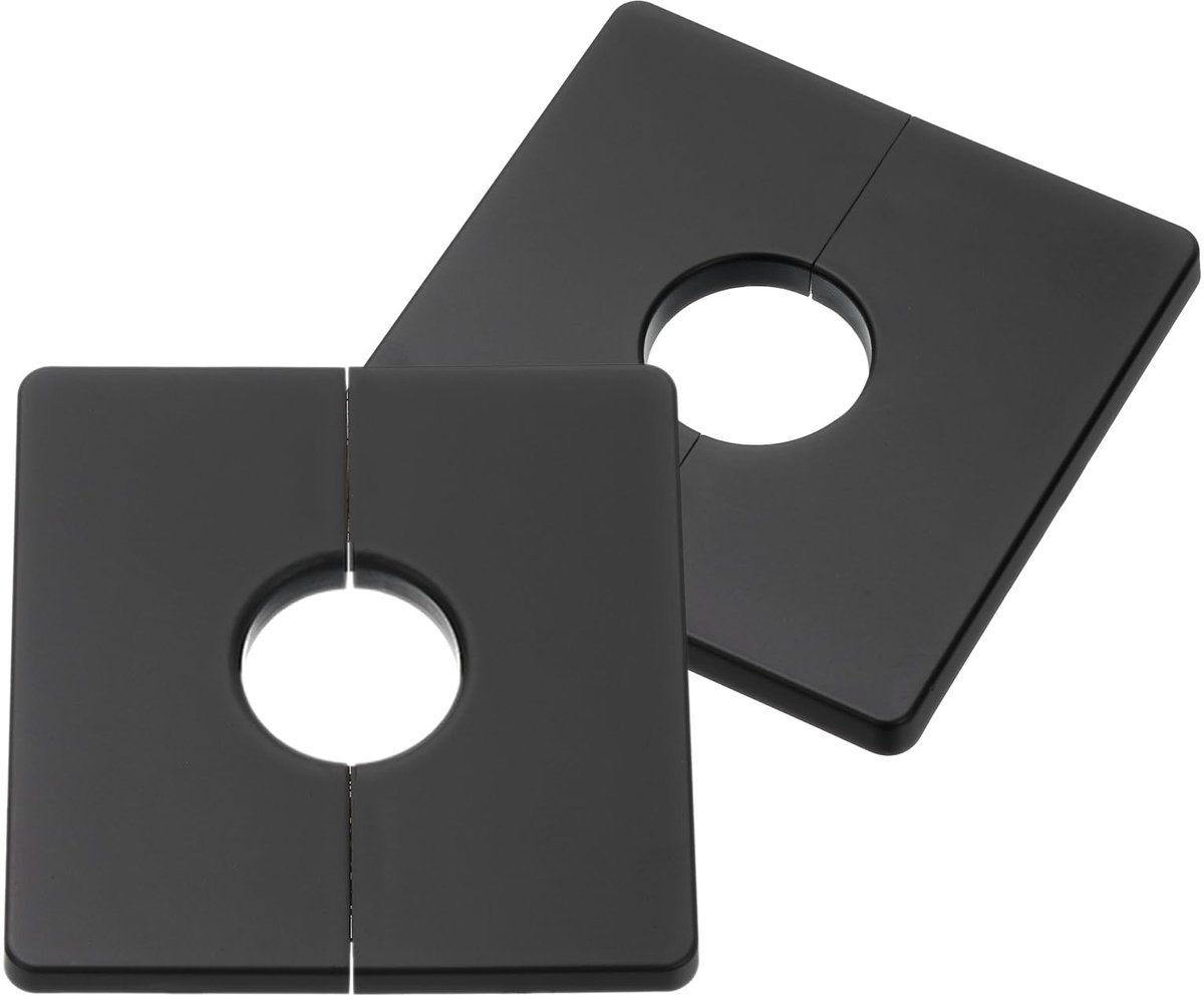 Dailygoods - Set van 2 ABS Kunststof Wandbevestiging Dekplaat - Zwarte Decoratieve Cover 28mm