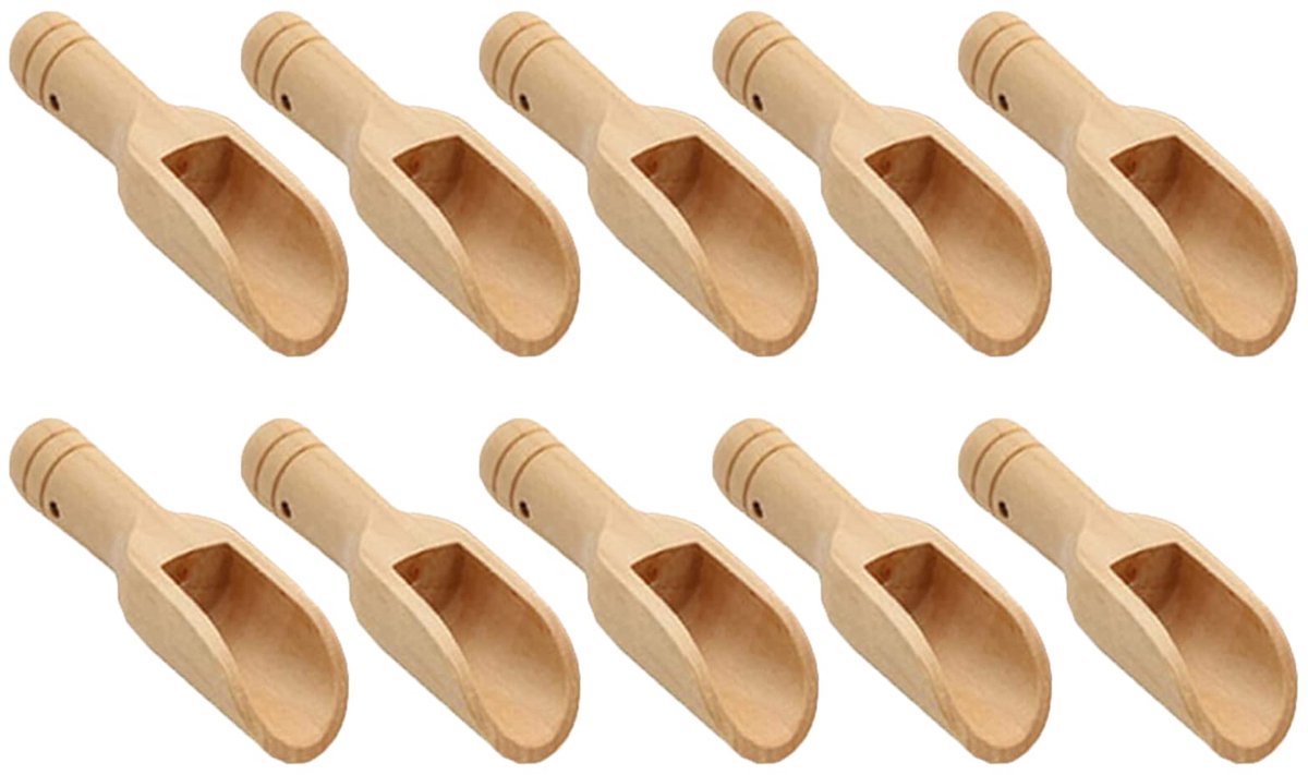 Dailygoods - 10 Stuks Mini Houten Lepels - Bamboe Lepels voor Keuken en Badkamer