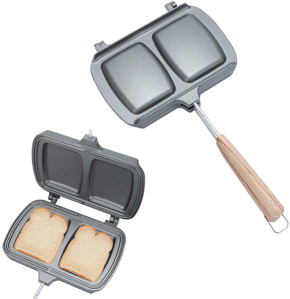Dailygoods - Dubbelzijdige Sandwich Grill Pan - Perfect voor Ontbijt en Snacks