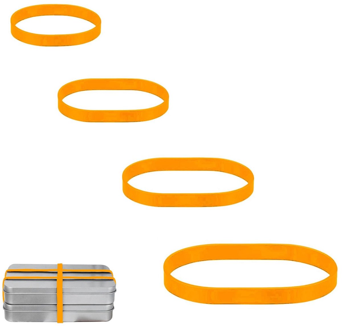 Dailygoods- Rubberbanden 80 stuks - Gele Rubberen Ringen - Sterke Elastieken - Brede/Dikke Rubberbanden - Koudebestendig - Duurzaam Rubbermateriaal