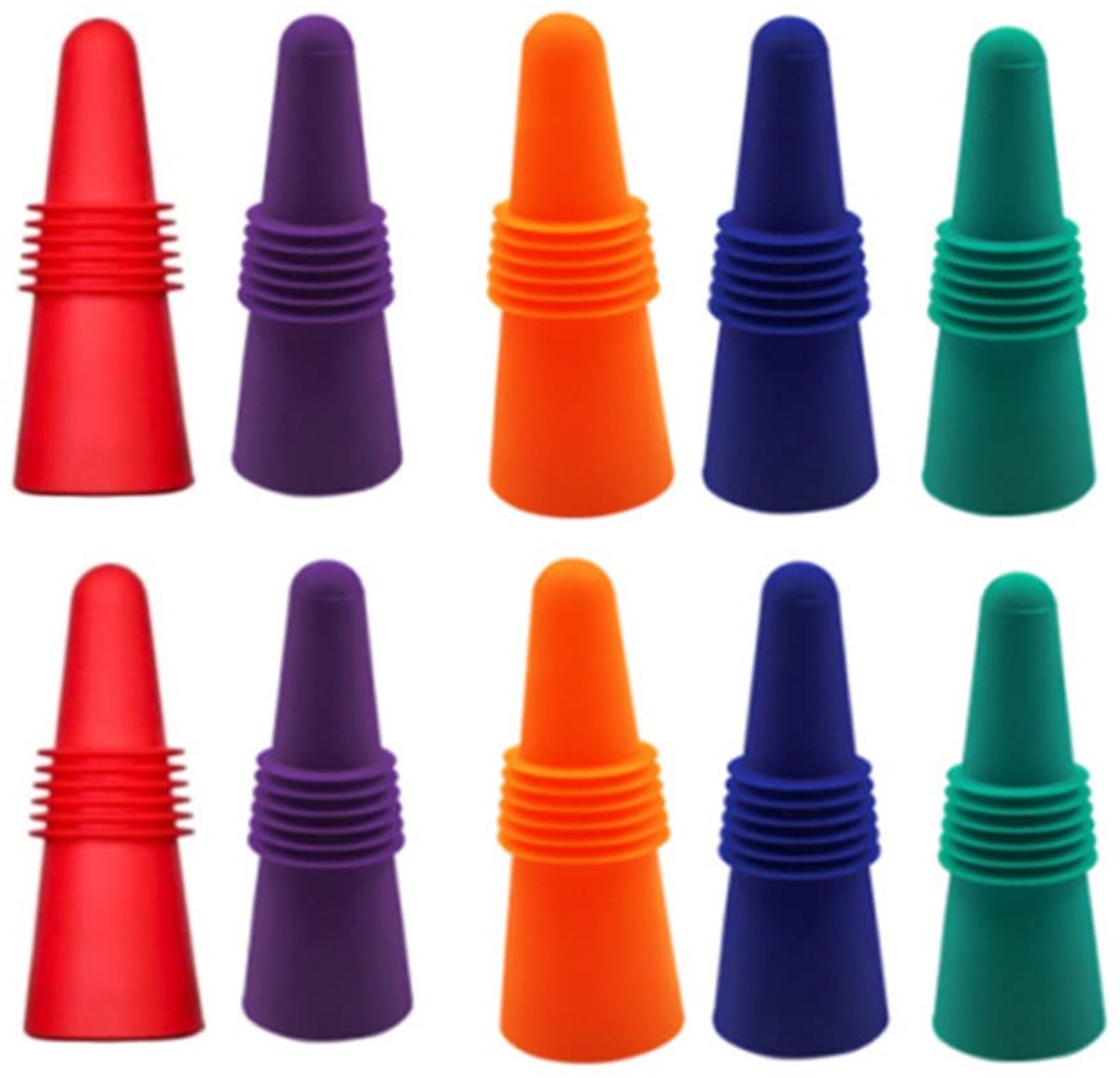 Dailygoods - Silicone Flessendoppen Set van 10 - Herbruikbare Dop voor Wijn en Bier