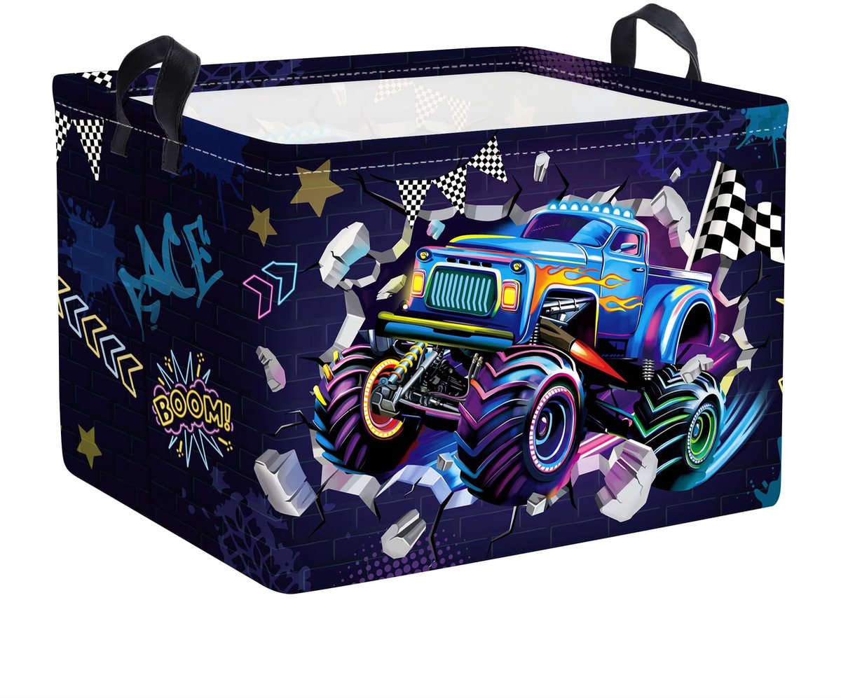 Dailygoods - Baby Wasmand - Opvouwbare Kinderopbergmand met 3D Monster Design