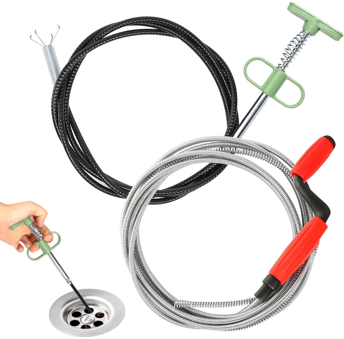 Dailygoods - Pijpreinigingsspiraal - Afvoerreiniger 5 m x 6 mm voor Hardnekkige Verstoppingen