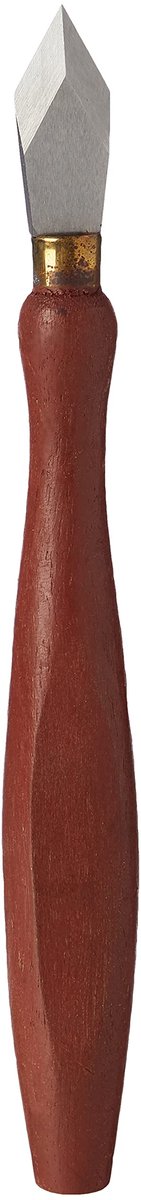 Dailygoods- Markeermes 175mm - Enkelvoudig afgeschuind diamantblad - Houten handvat - Messing huls - Timmermans gereedschap - Gewicht 85 g - Scoringsmes