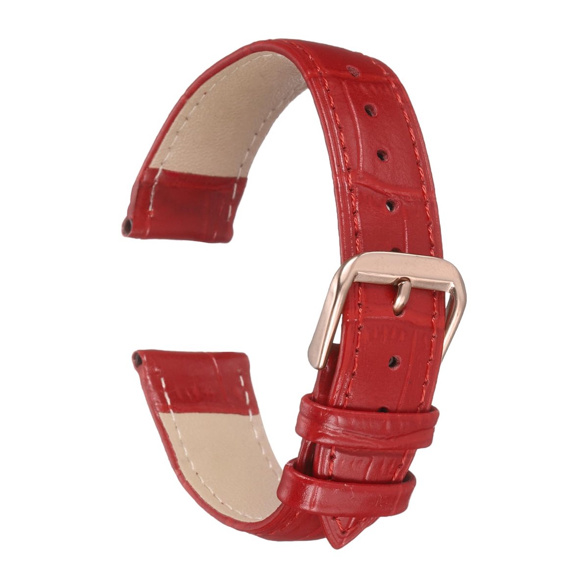 Dailygoods - 18mm Leren Horlogeband met Gegraveerd Patroon - Vervangband voor Mannen en Vrouwen