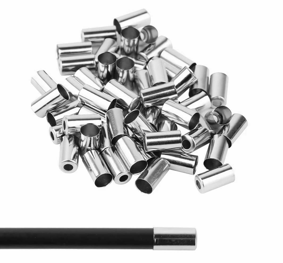 Dailygoods - 200 Stuks Zilveren Eindkappen voor Fietsrem- en Versnellingskabels