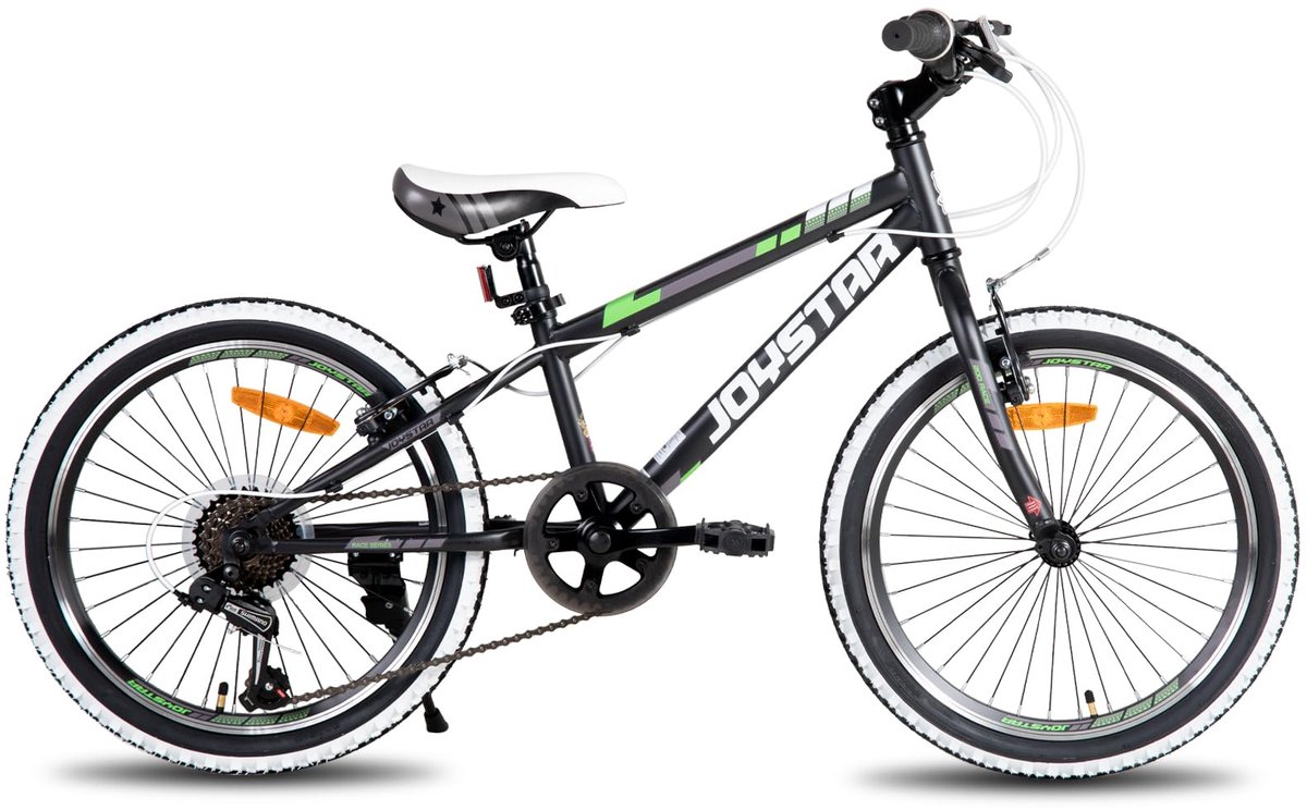 SnelShoppen JOYSTAR Lubbock Kinderfiets 20 inch Hardtail Mountainbike voor en 7-11 jaar 7 Versnellingen Zwart Perfect voor Avont