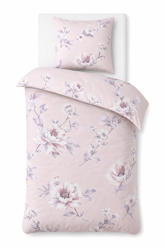 L&G - %100 Katoen Dekbedovertrekset - Eenpersoons - 1 x 140x200 cm dekbedovertrek + 1 x kussensloop 60x70 cm - Beddengoedset - Bedovertrek - Asmin Pink