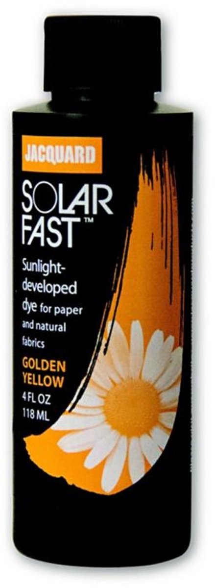 Jacquard Solarfast Lichtgevoelige Kleurstof Goudgeel Geel - Cyanotype Verf - Zonlicht Verf - Voor Stof en Papier - 118 ml