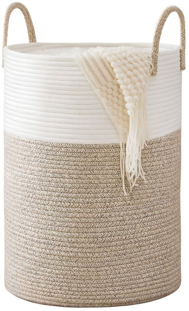 NIVA® Wasmand - Wasmanden - Wassorteerder - Wit en Bruin - 38cm x 38cm x 50cm