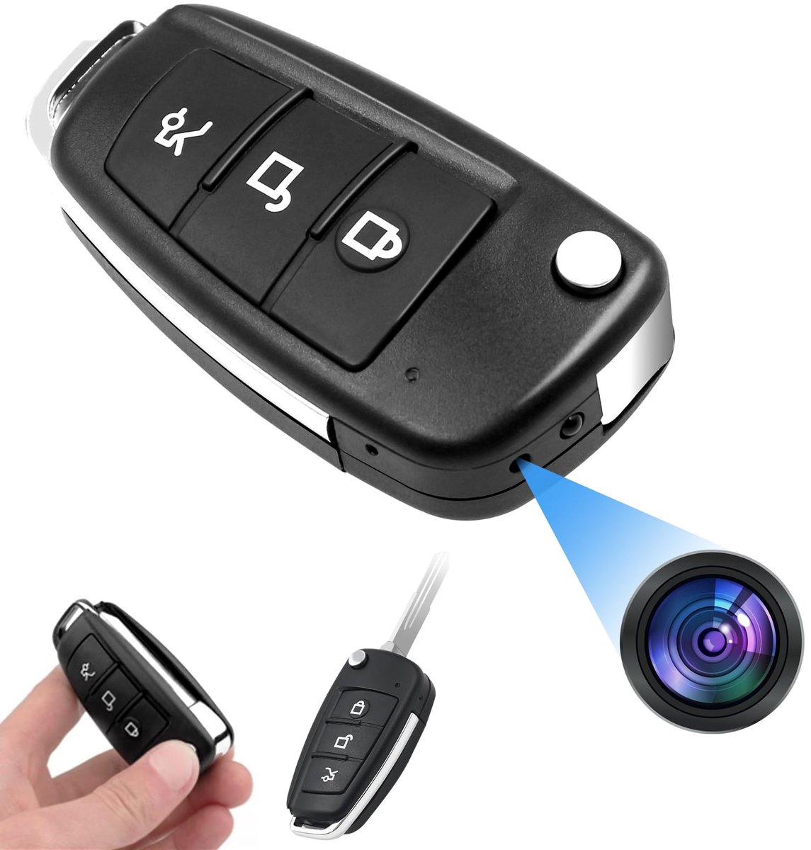 SnelShoppen - Spionagecamera 1080P HD Autosleutel - Verborgen Camera, Draagbare Beveiliging, Compact, Ideaal voor Thuis, Kantoor, Vakantie, Discreet e
