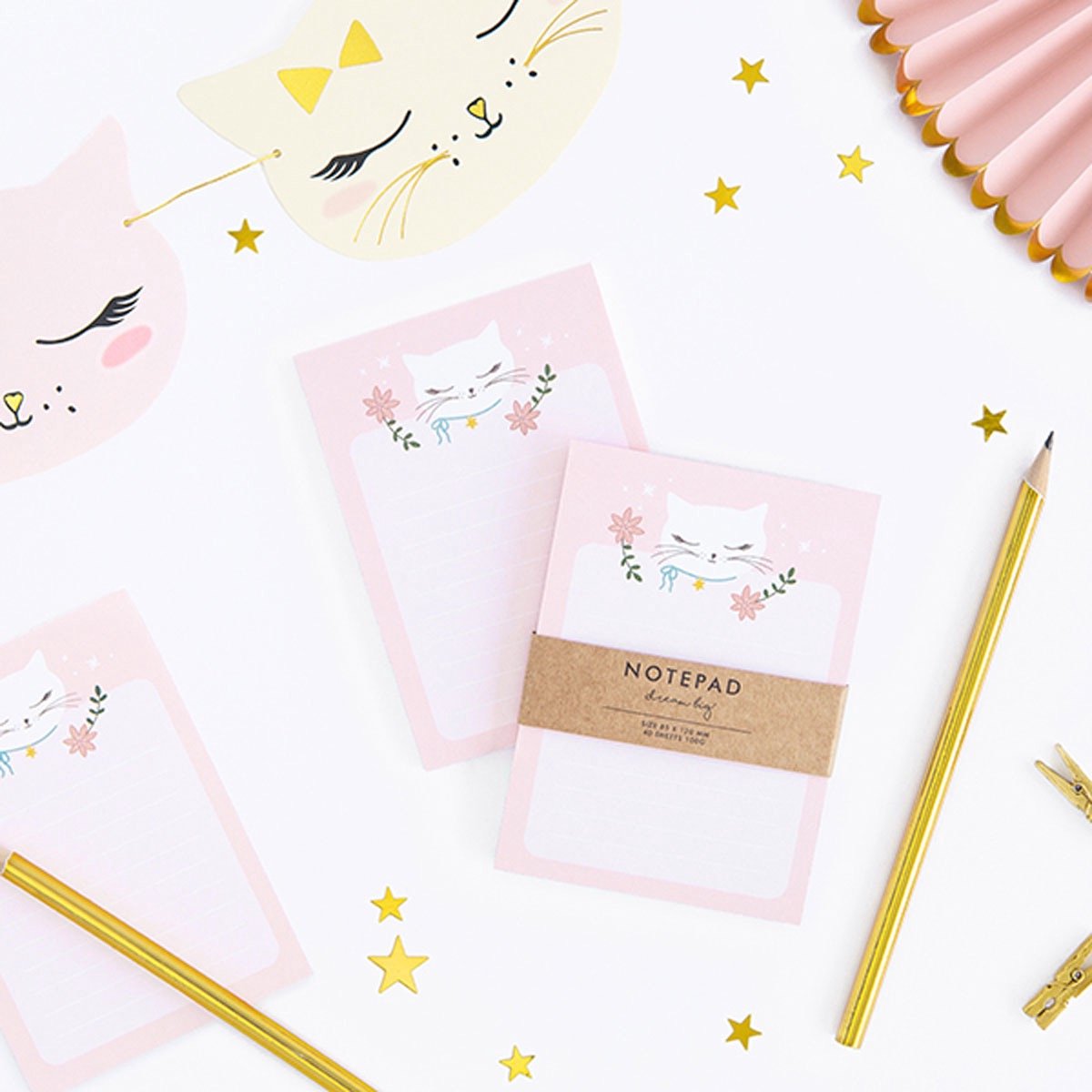 Notitieboekje met poes - Party Deco - Notebook -Schrijfblokje