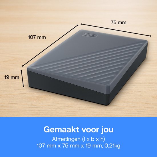 Western Digital My Passport - Externe Harde Schijf - USB-C - Grijs - 6 TB van Merkloos — afbeelding 2