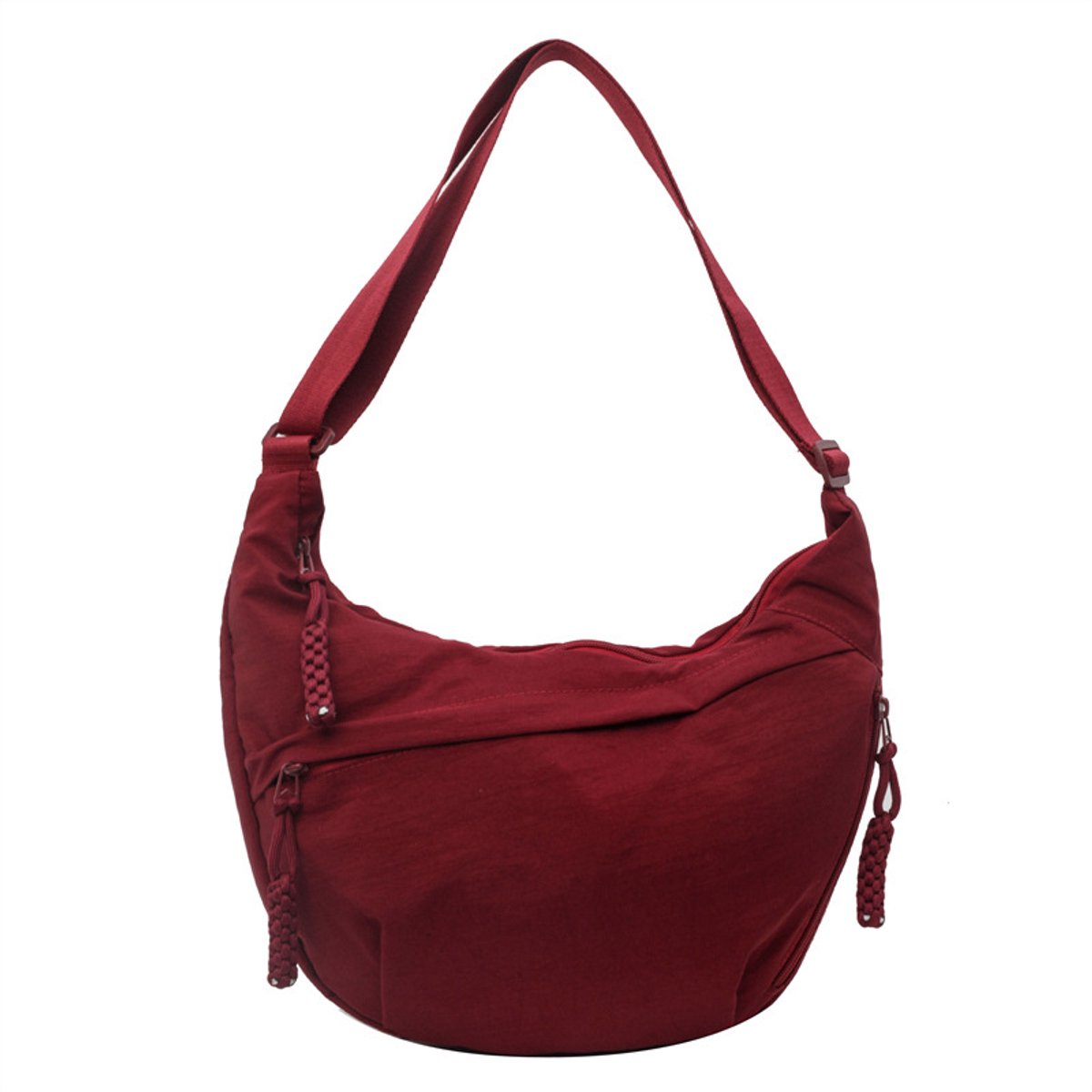 Schoudertas - Handtas - Halve Maan Tas voor Vrouwen - Verstelbare Schouderriem - Crossbody Dumpling Tas voor Dagelijks Gebruik - Rood