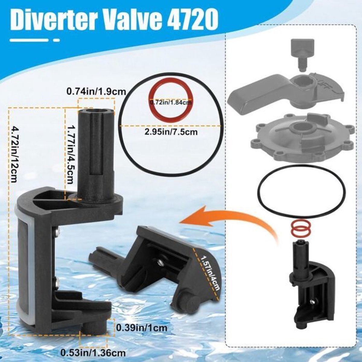 LISM-Zwembadomleidingsklepset Geschikt voor Pentair 270075 omleidingsklep, Geschikt voor 1-1/2 inch klep 26303