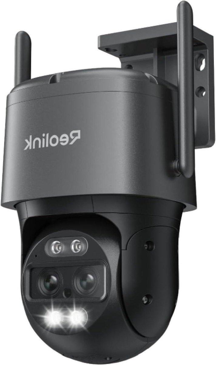 Beveiligingscamera Buiten - WIFI Camera PTZ - Huis Beveiligen - Dubbele Lens Kleuren Nachtzicht - 8MP 4K - Grijs