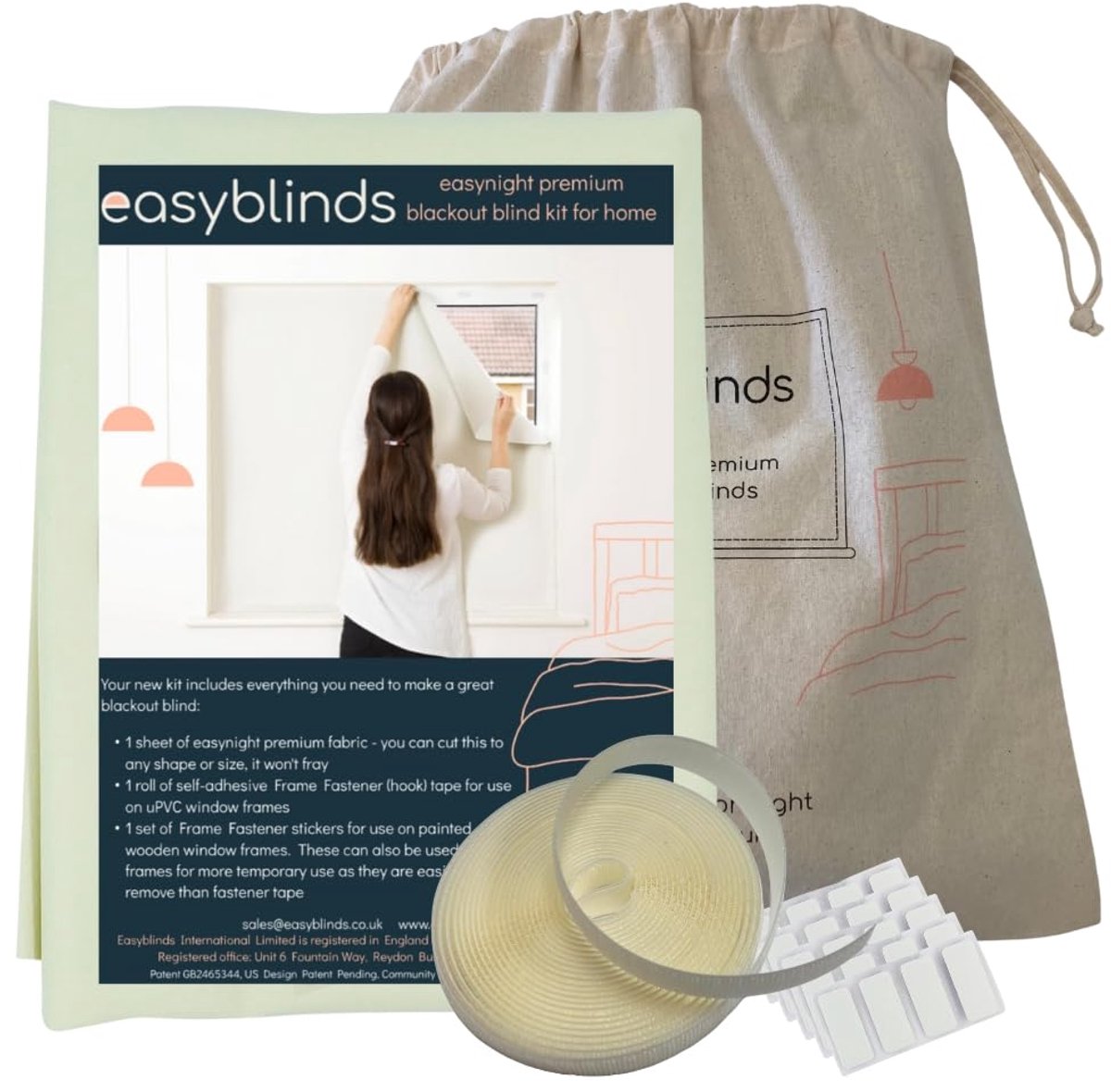 SnelShoppen - Easyblackout Rolgordijn Crème 100cm x 135cm met VELCRO® Bevestigingsband - Perfect voor Privacy en Donkerte, Geschikt voor Elke Vorm, Ma