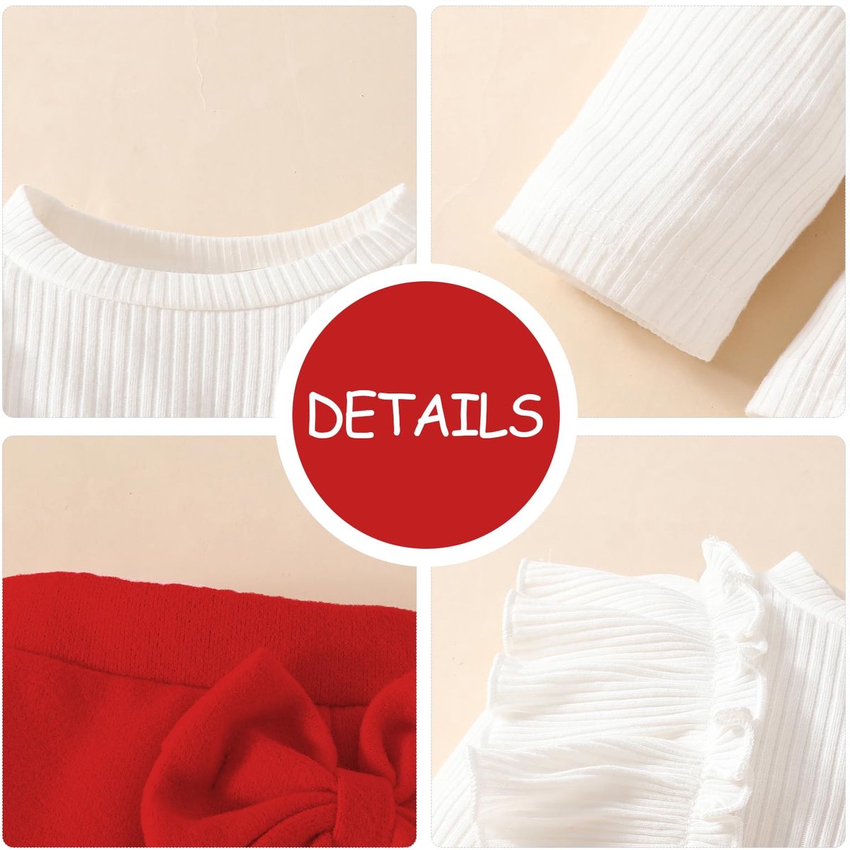 SnelShoppen - 3-delige Kledingsets voor Peuters en Babymeisjes met Ruches, Gebreid Bowknot-Shirt, Elegante Minirok en Baskenmuts, Zomer- en Herfstmode