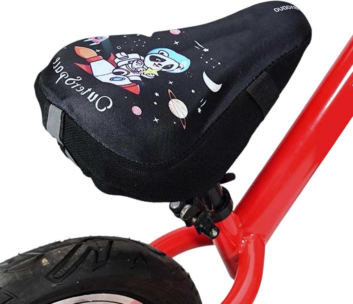 Fietszadelkussen - Zadelhoes Kinderen - Comfortabel Fietsen - Schokabsorberend Gelkussen - 15 x 22 cm - Zwart
