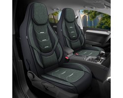 Premium Camper stoelhoezen voor Pössl H-Line H13 in Zwart/Olijfgroen (2 losse stoelen)