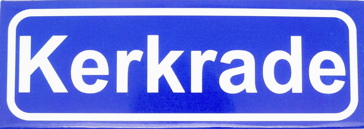 Souv© - koelkast magneet - plaatsnaam bord - kombord - souvenir - koelkastmagneetje - relatiegeschenk Kerkrade