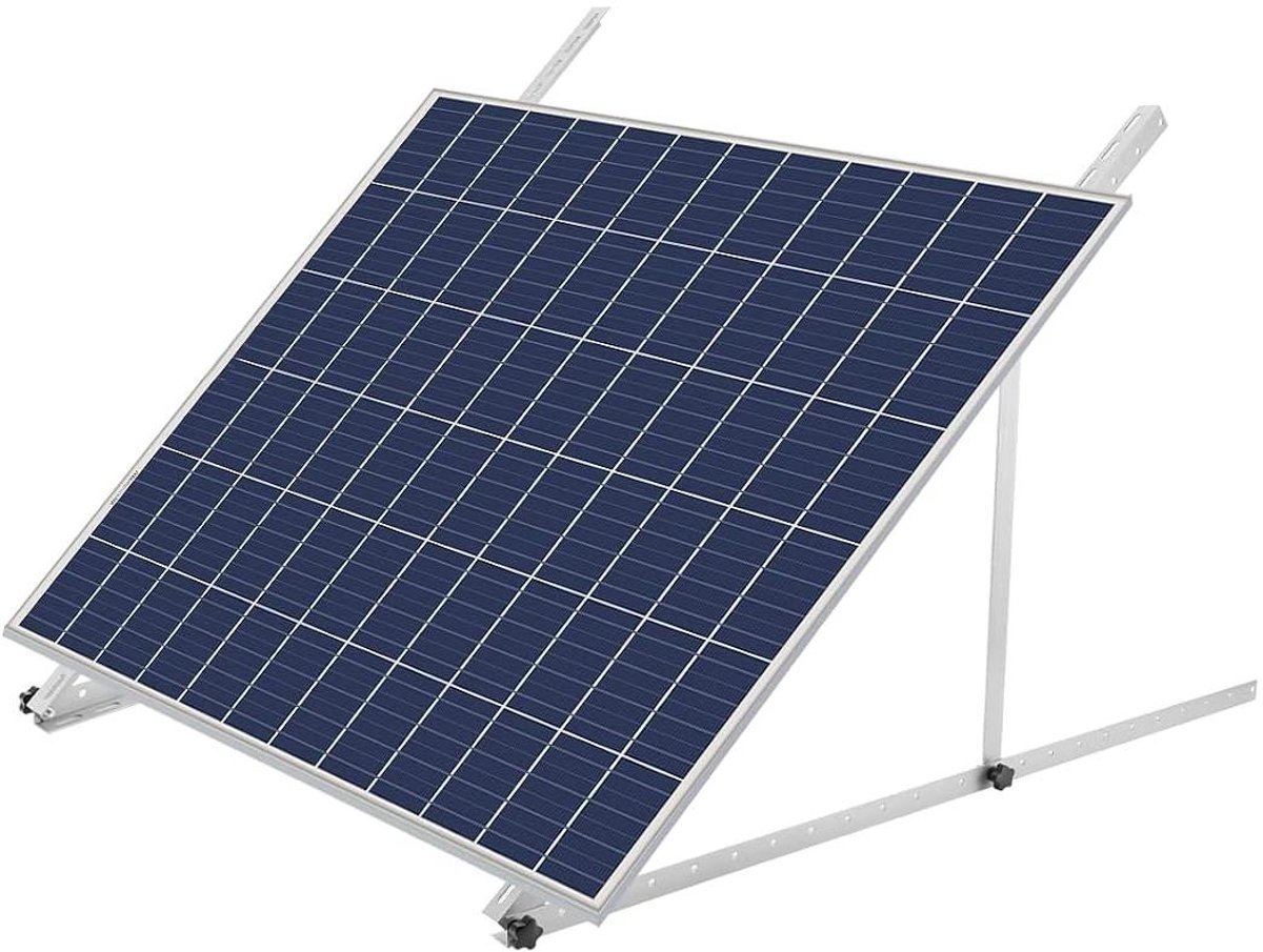 Verstelbare Zonnepaneelhouder - Paneelsteun Aluminium - Energie Opwekken - 0-90 Graden Instelbaar - 45 inch - Zilver