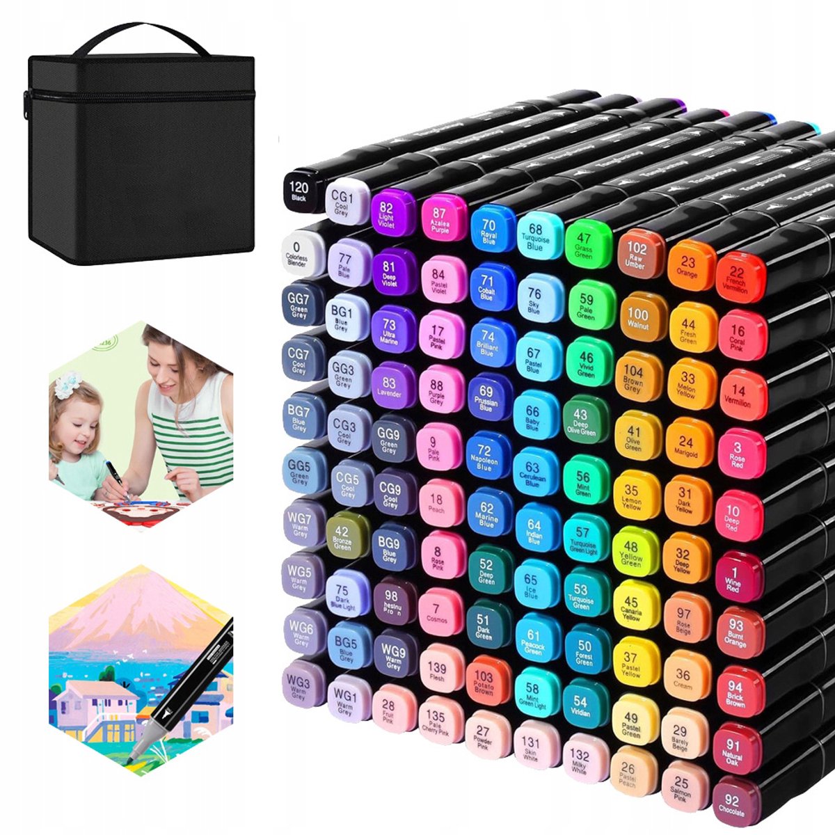 100 Kleuren Dubbelzijdige Kunstmarkers/Kleurpotloden, Kleurpotloden Voor Volwassenen, Tekenen, Schetsen, Anime, Manga, Leuk Gekrabbel