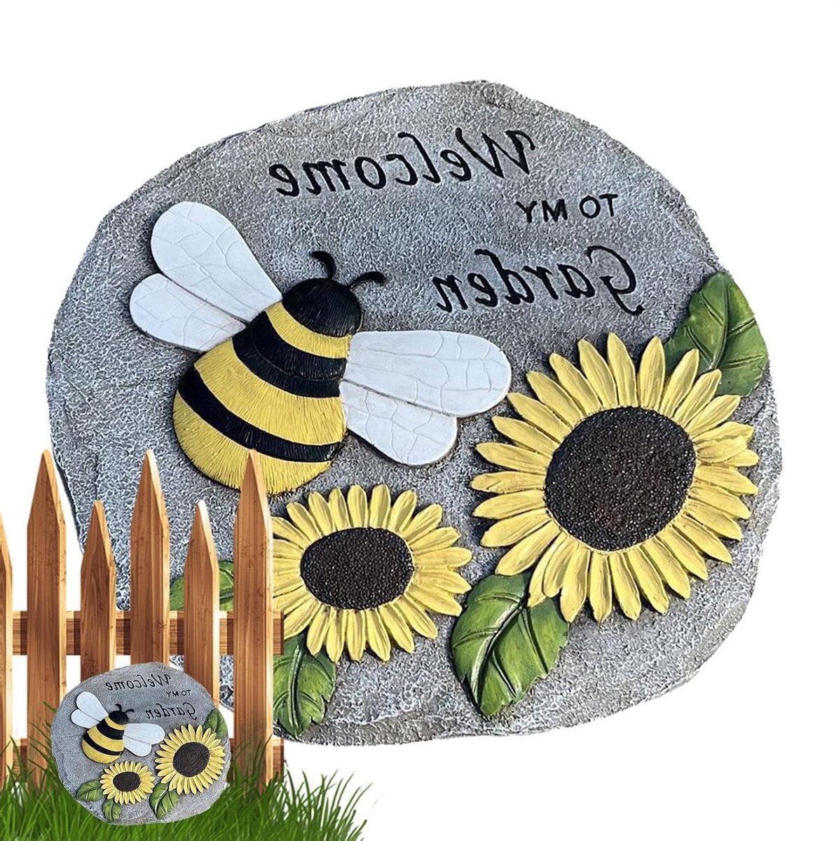 Stapstenen Tuin - Tuinpad Stenen - Pad Aanleggen - Zonnebloem Bij Design - 23.5 cm - Standaard