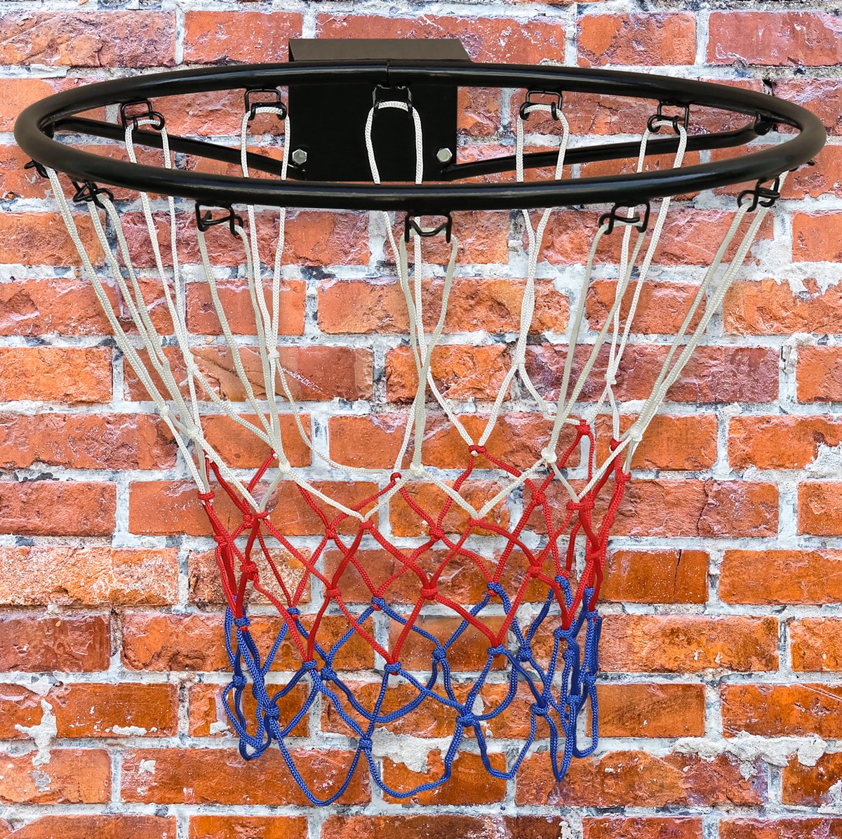 MIVRAY Basketbalring – 45 cm – Wandmontage – Stevig IJzer en Nylon – Zwart – Weerbestendig Voor Binnen en Buiten Oefenen Met Net