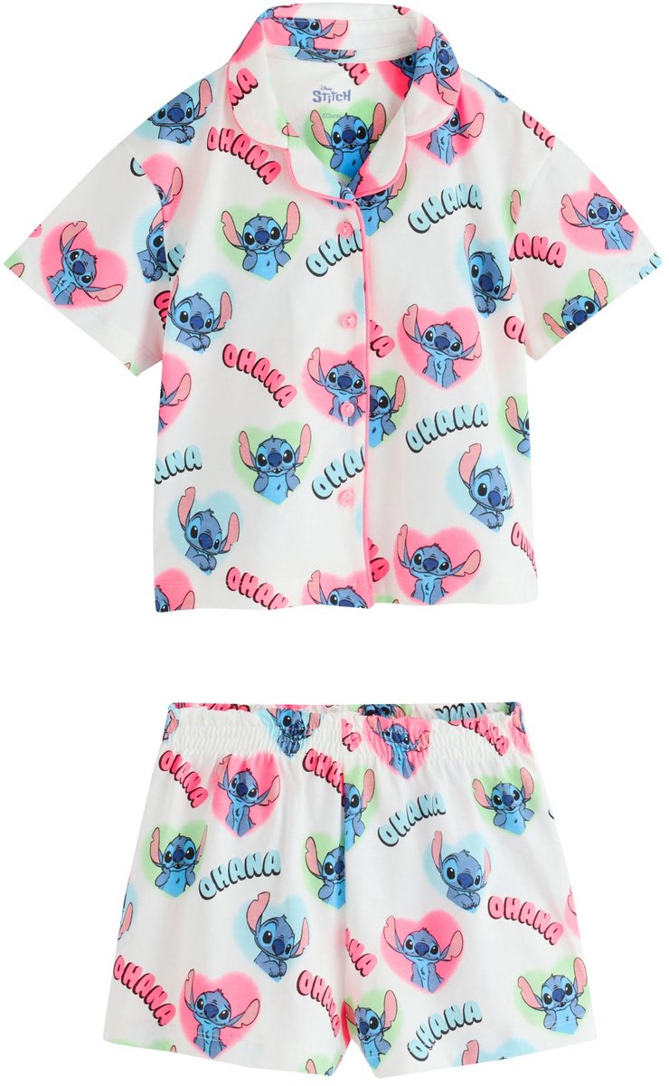 Next - Meisjes - Pyjama met doorstikte knoopsluiting - Wit
