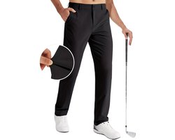 Currero Pantalon Heren - Chino Regular Fit - Golfbroek - Nette Broek - Met Elastische Tailleband - Volwassenen - Zwart XXL