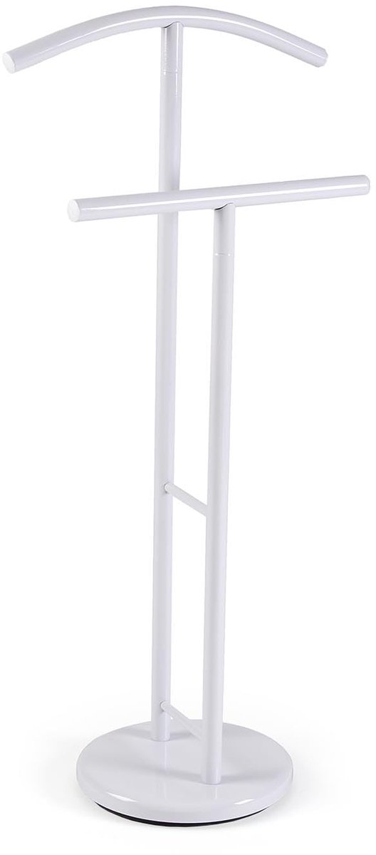 SnelShoppen - Moderne Multifunctionele Dienaar met 2 Kleerhangers en Kledinghaken voor Heren en Dames - Stalen Kledingstandaard - Zwart - Ideaal voor