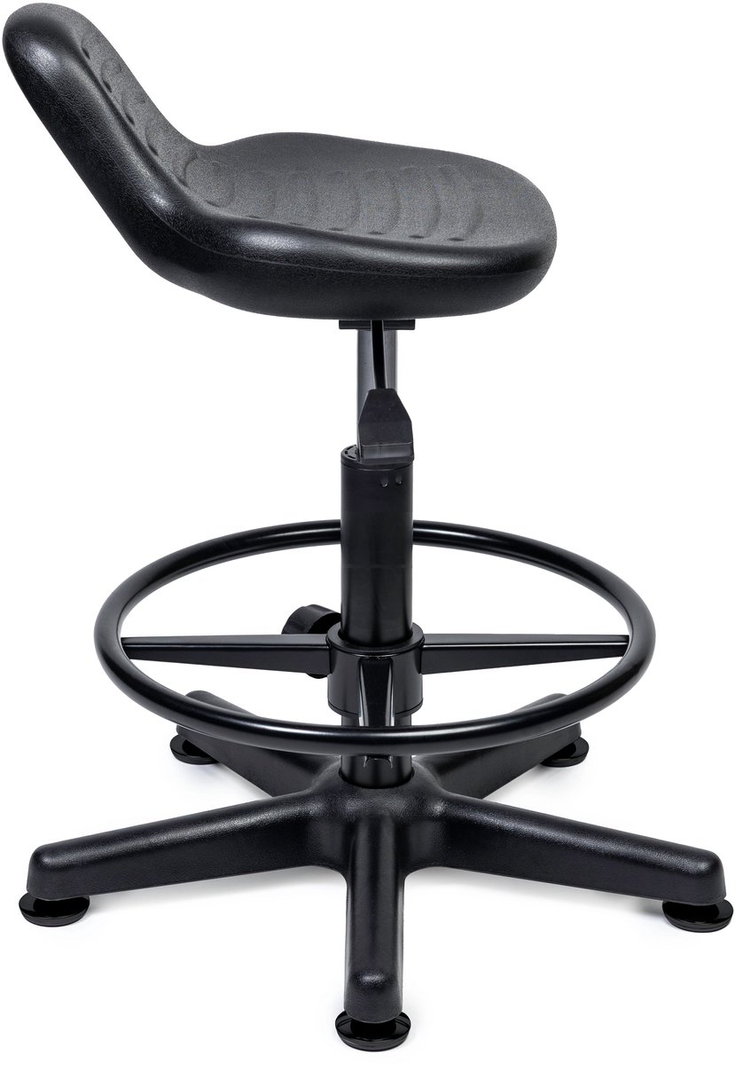 Ergonomische Kassakruk Zwart Standaard (47-60cm) / met Voetsteun / Zwarte uitvoering