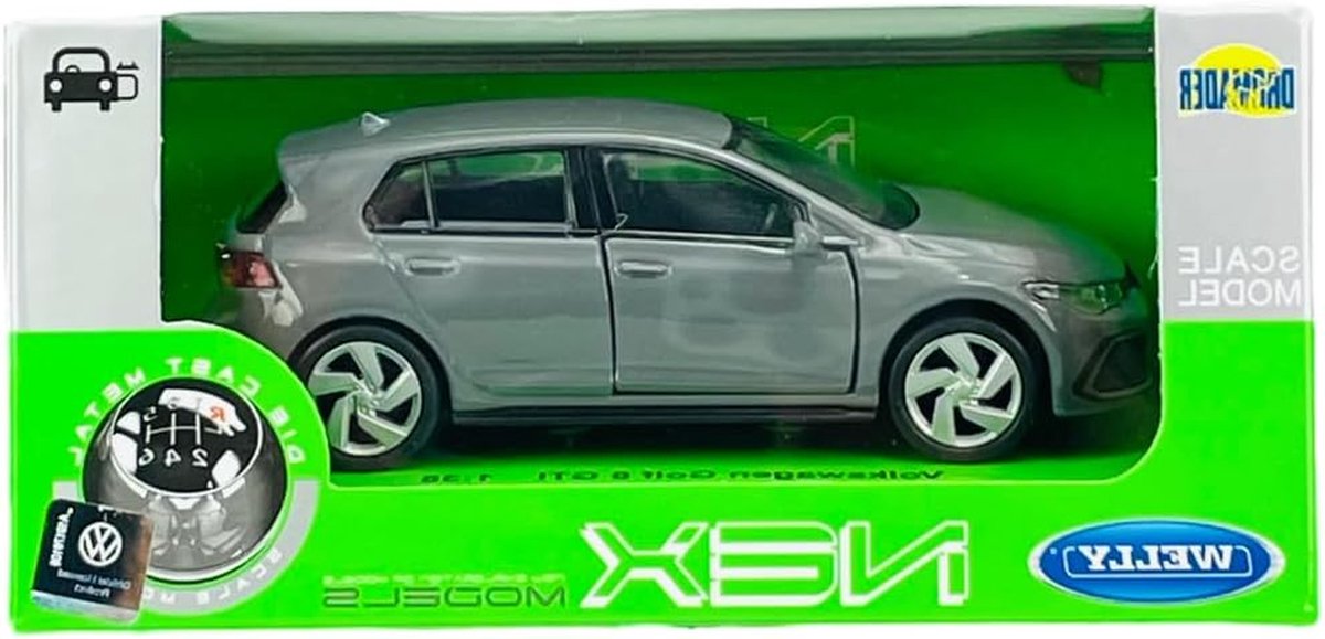 Modelauto VW Golf 8 - Miniatuur Auto Diecast Model - Verzamelen - Metalen Constructie - 11 cm - Grijs