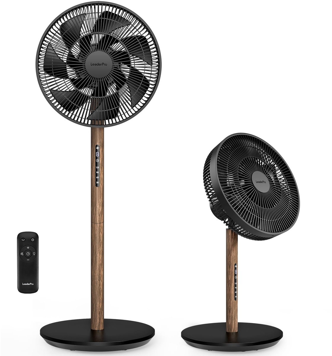 SnelShoppen - Stille Staande Ventilator 12,8dB met 1980 m³/h Luchtvolume, 120° Oscillatie, 90° Handmatige Verticaal, 8 Snelheden, Hoogte Verstelbaar,