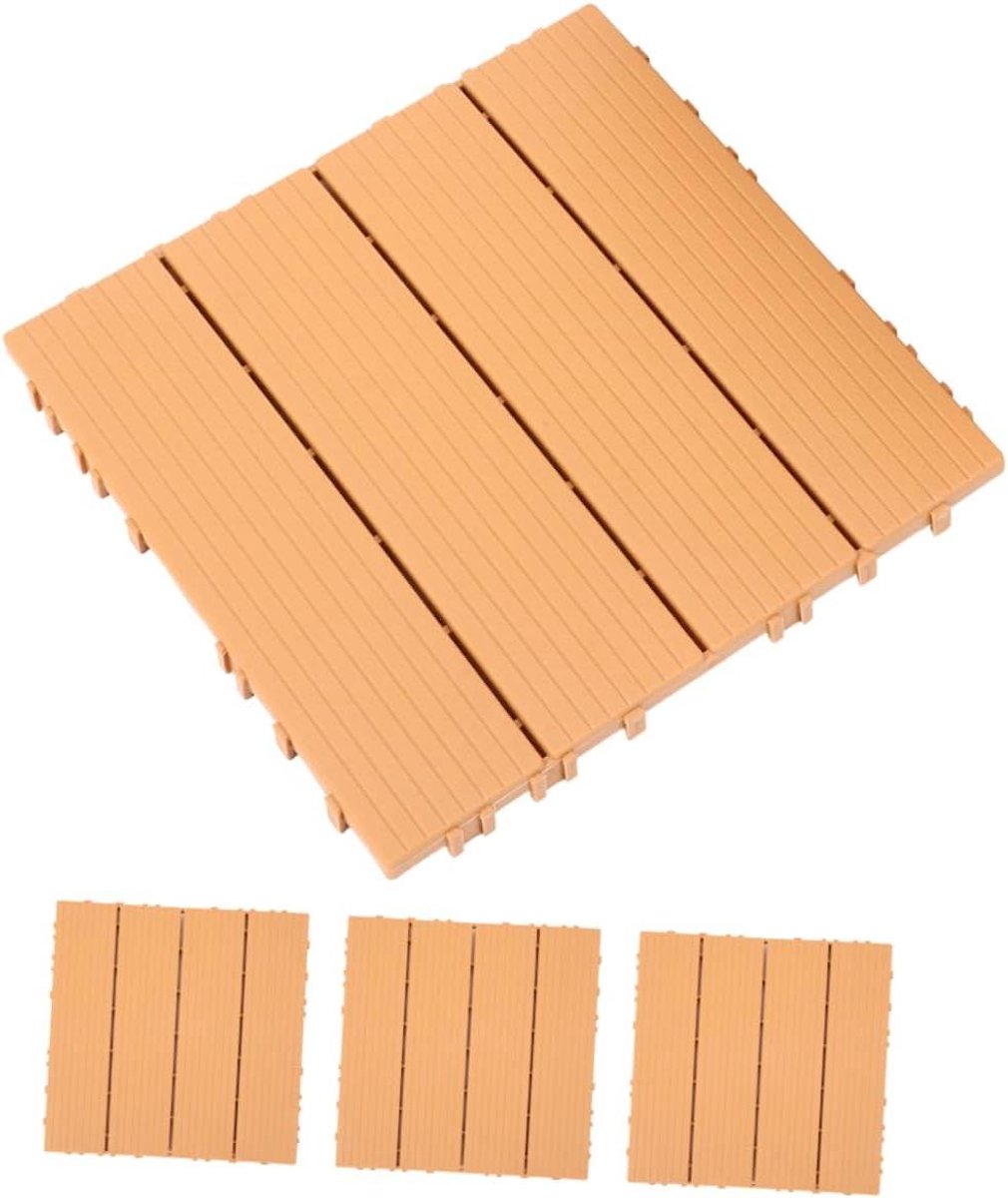 Houten Terrastegels - Buiten vloer - Tuin Aankleden - Verbeterde klikverbinding - 29x29x2 cm - Bruin