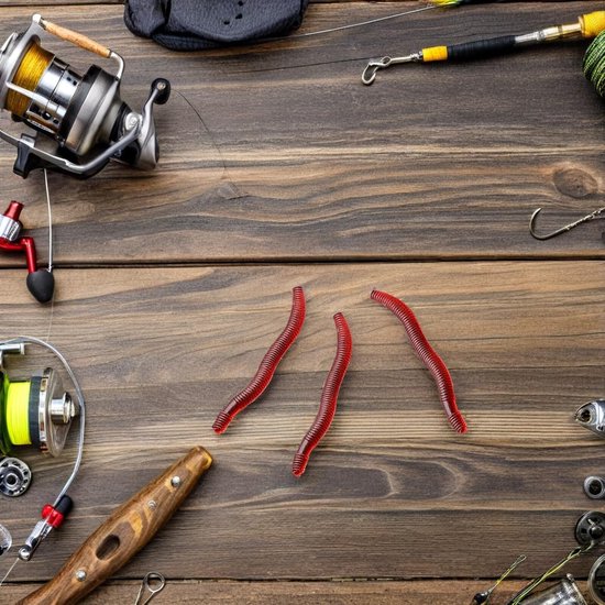 Vissen Aas - Worm Lures - Vissen Vangen - Realistische Worm Vorm - 4 cm - Rood van VISSEN — afbeelding 3