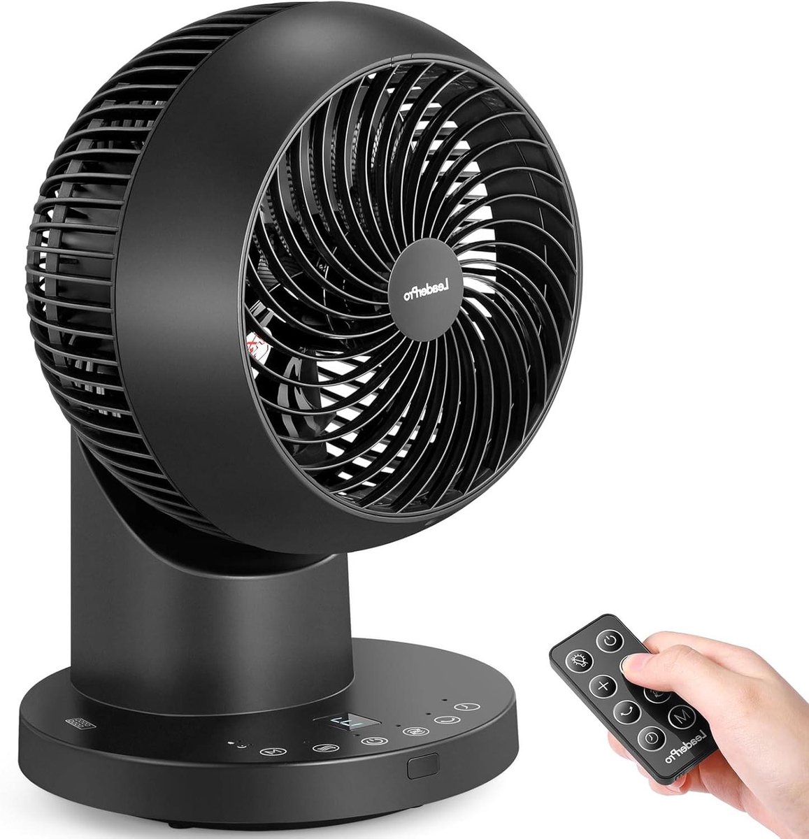 Stille Tafelventilator - Luchtcirculator Bureauventilator - Verkoeling Thuis - 360 Graden Draaibaar - 32 Watt - Zwart