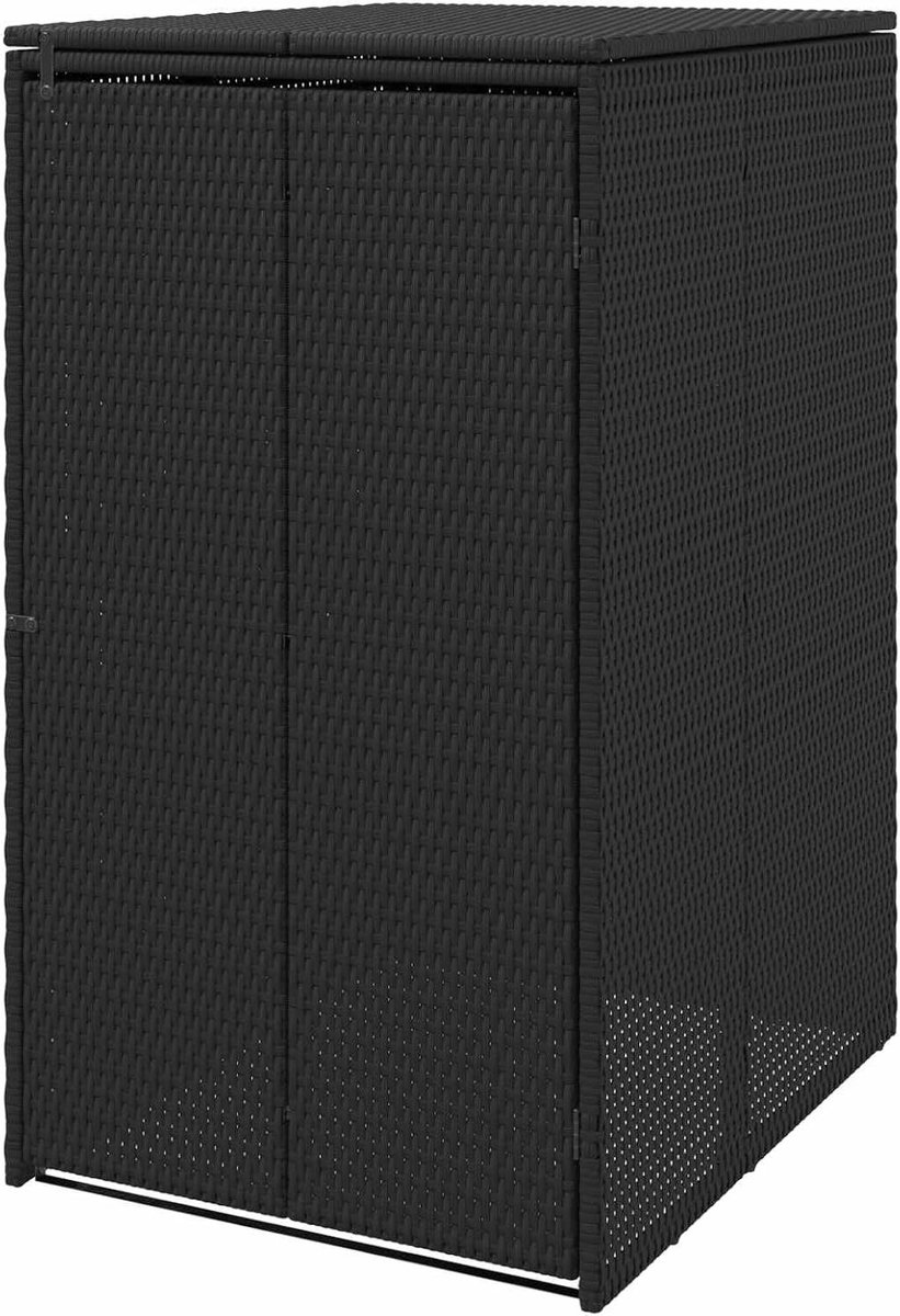 Afvalbak Box - Vuilnisbak Buiten - Tuin Opbergen - UV-bestendig Polyetheen - 65 x 80 x 115 cm - Zwart