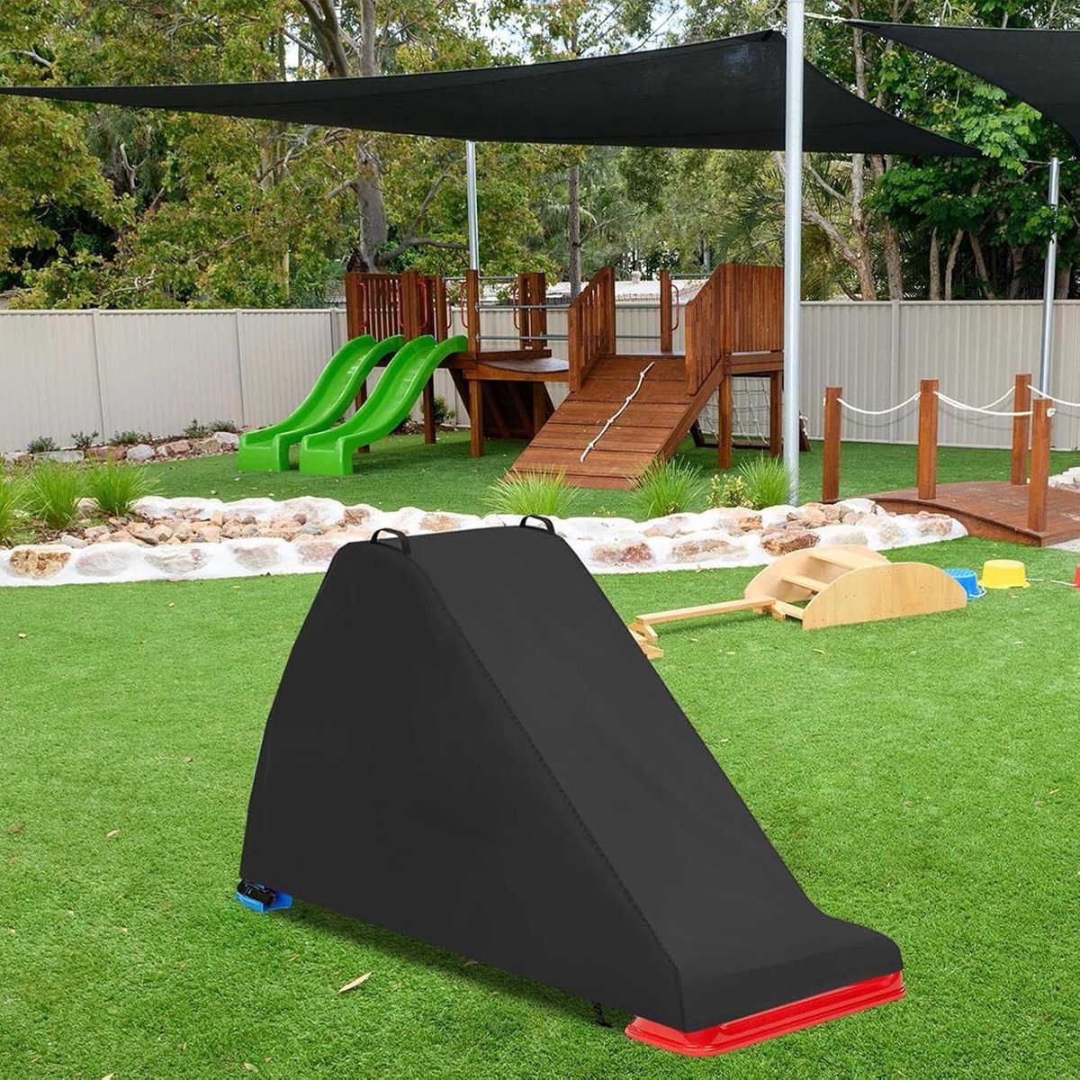 Kinder Glijbaanhoes - Speeltoestel Beschermhoes - Bescherming Buitenspelen - Waterdicht en Winddicht - 120x50x70 cm - Grijs