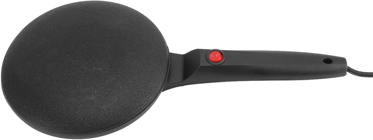 Elektrische Crêpepan - Pannenkoekenpan Ronde Pan - Snel Ontbijt Maken - Automatische Temperatuurregeling - 20 cm - Zwart